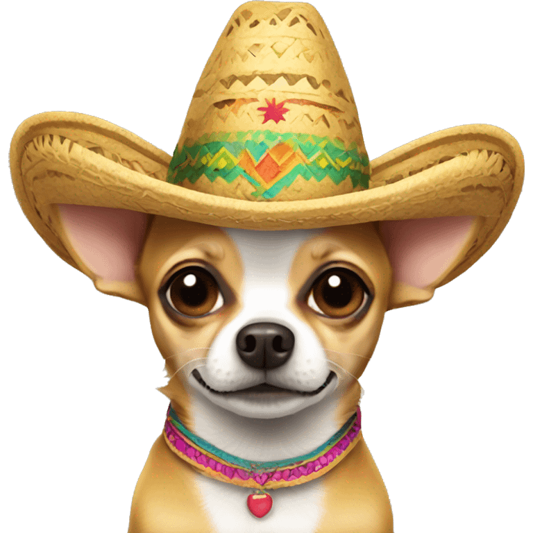 Chihuahua with sombrero emoji