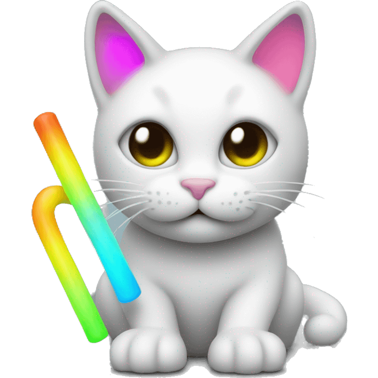 EDC emoji cat, colorful, glow sticks emoji