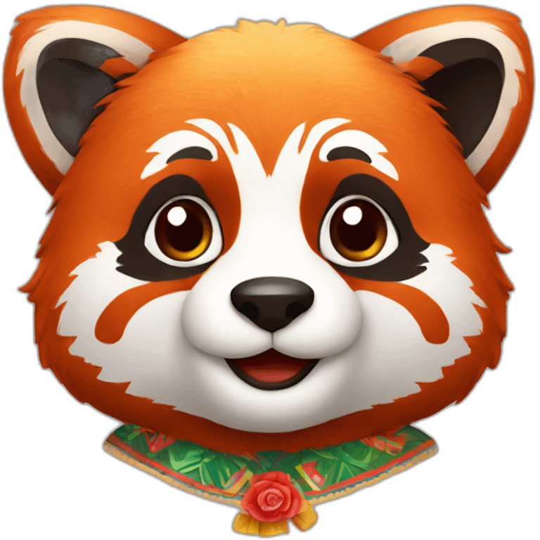 Red panda in Mexican attire emoji