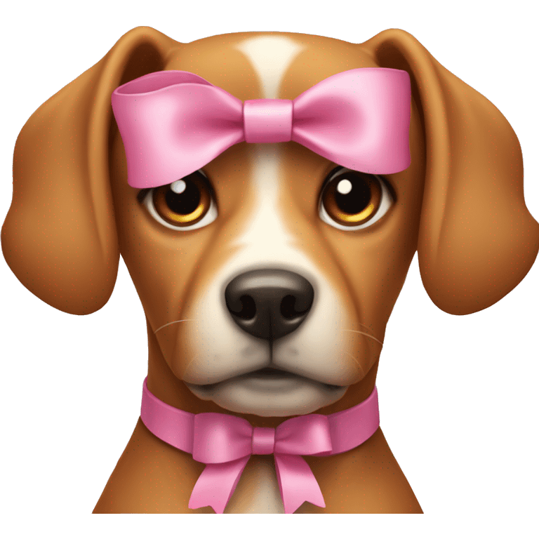 dog wearing pink bow emoji