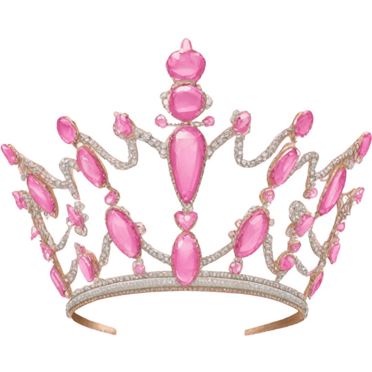 Princess tiara with pink bows emoji