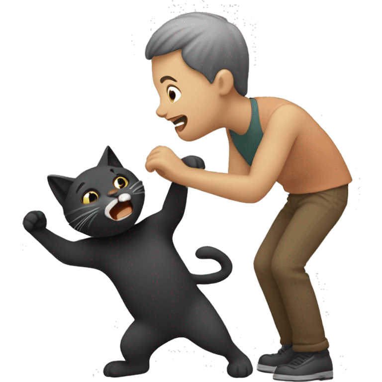 A cat hitting a person’s face emoji