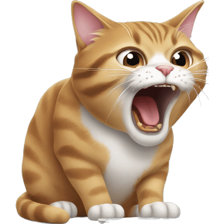 cat screaming at computer emoji