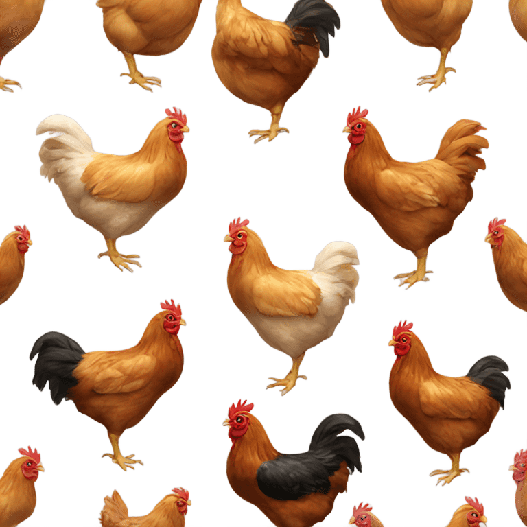 Chickens pecking at food  emoji