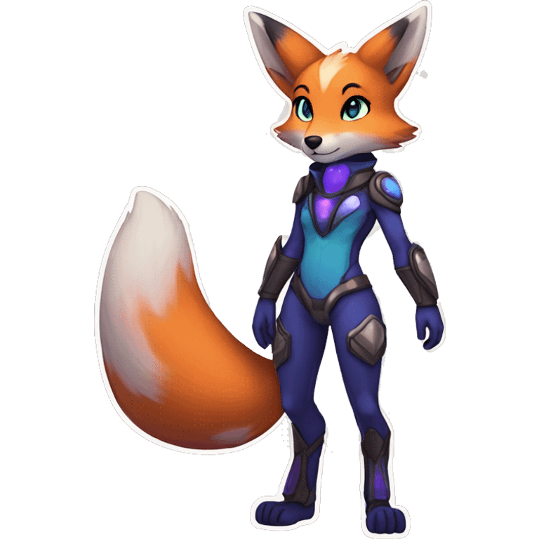 Anthro Sona Fakemon Nebula Fox Full Body emoji