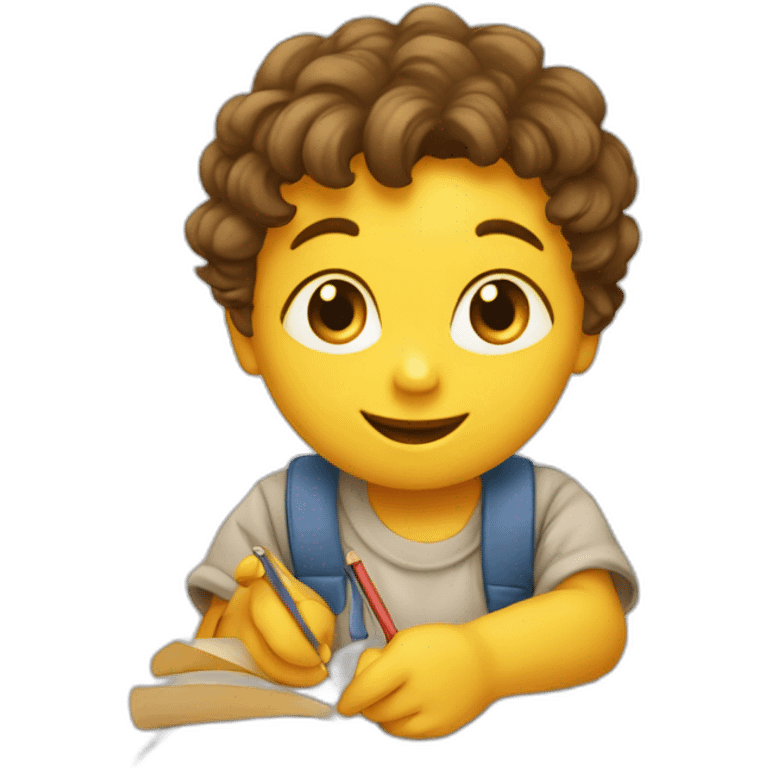 Enfant faisant ses devoirs emoji