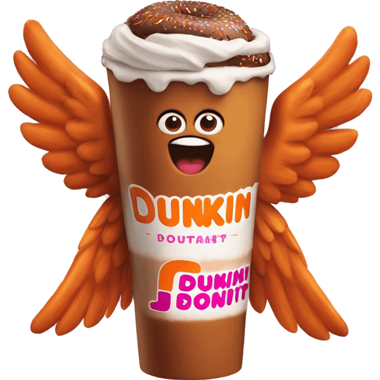 Dunkin donut with wings emoji