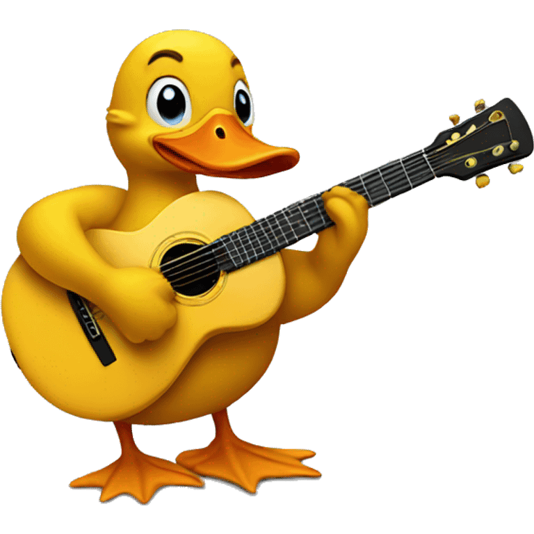 Duck playing a guitar emoji