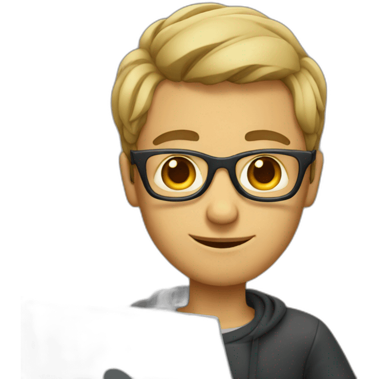 man with glasses and laptop emoji