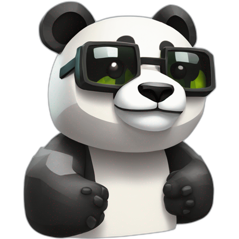 Panda minecraft qui porte des lunettes de soleil  emoji