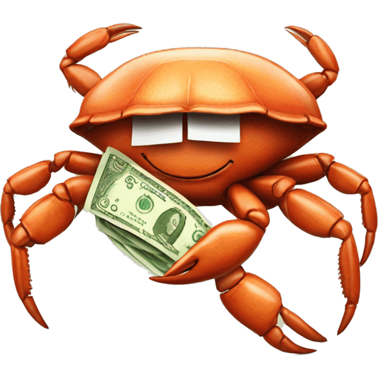 Crab with money emoji