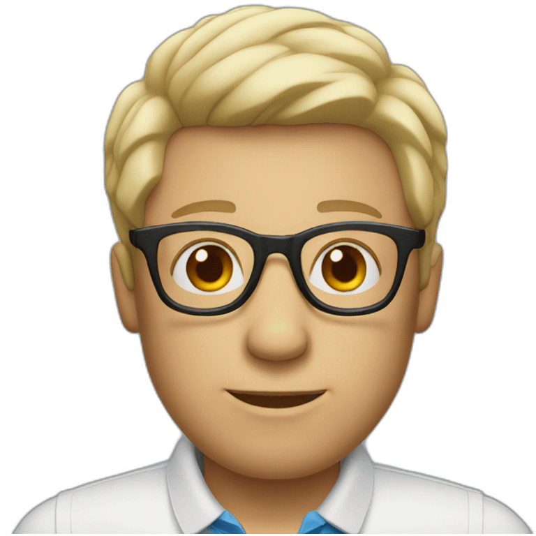 Man with polo shirt and glasses emoji