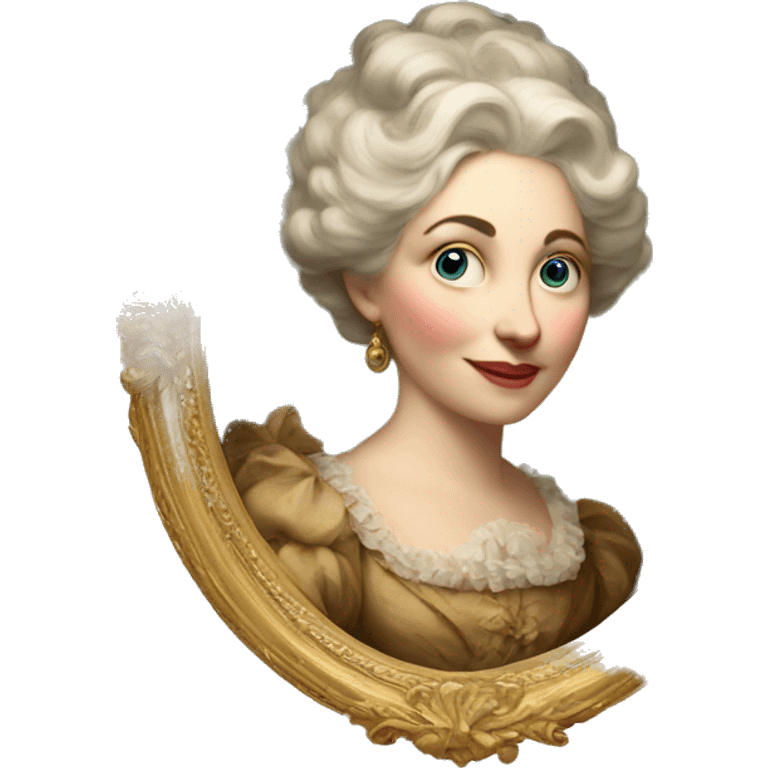 Victorian lady inside a baroque oval portrait  emoji