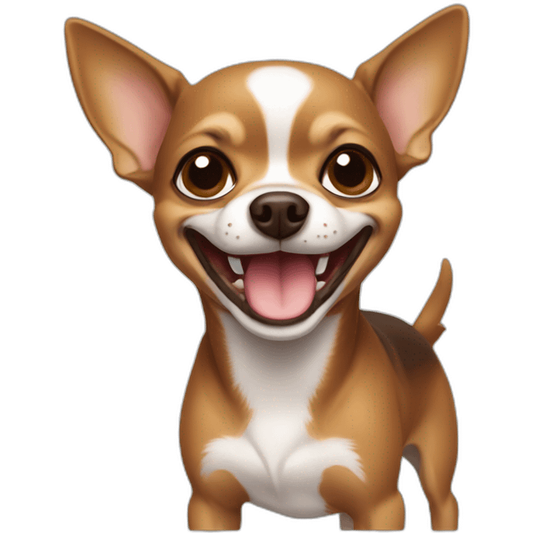 brown chihuahua smiling emoji