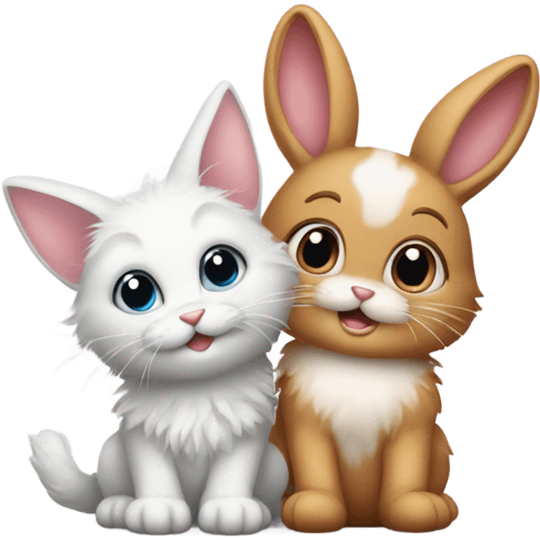 bunny and kitten emoji