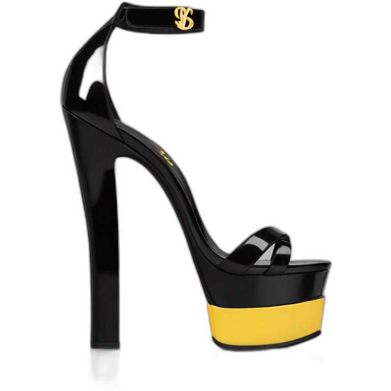 YSL TRIBUTE heel SANDAL black PATENT LEATHER emoji