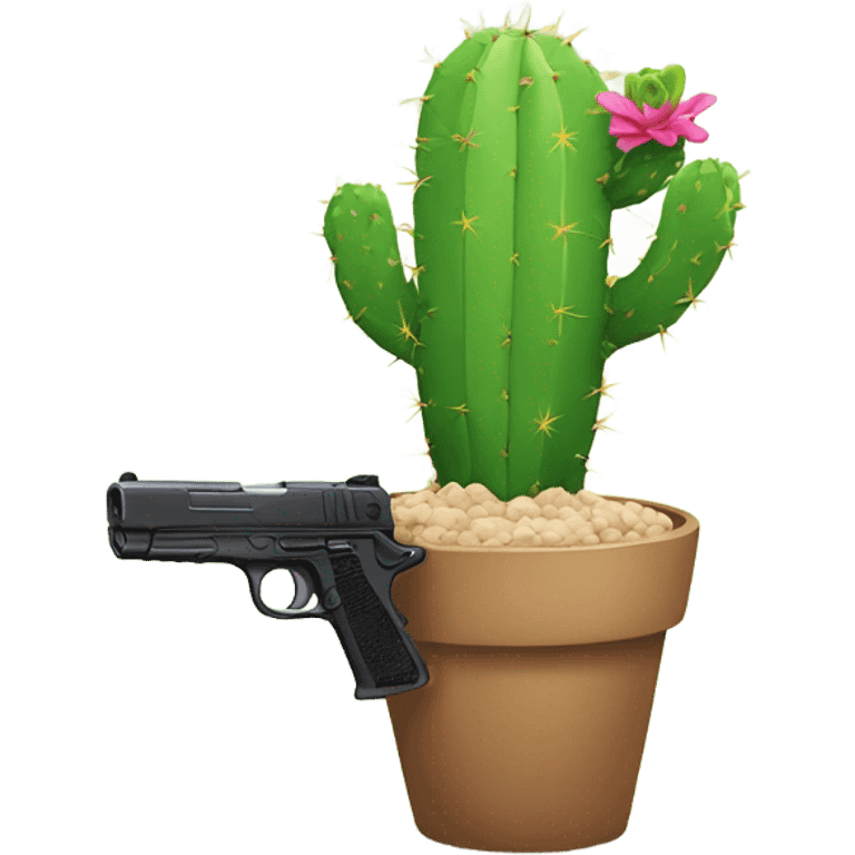 cactus with gun￼ emoji