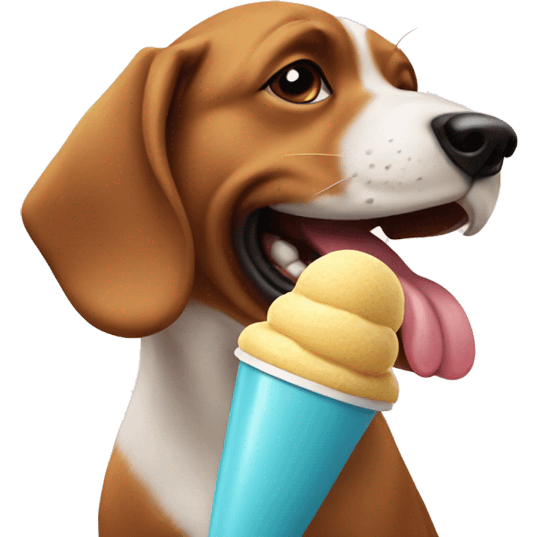 Dog eating icecream  emoji