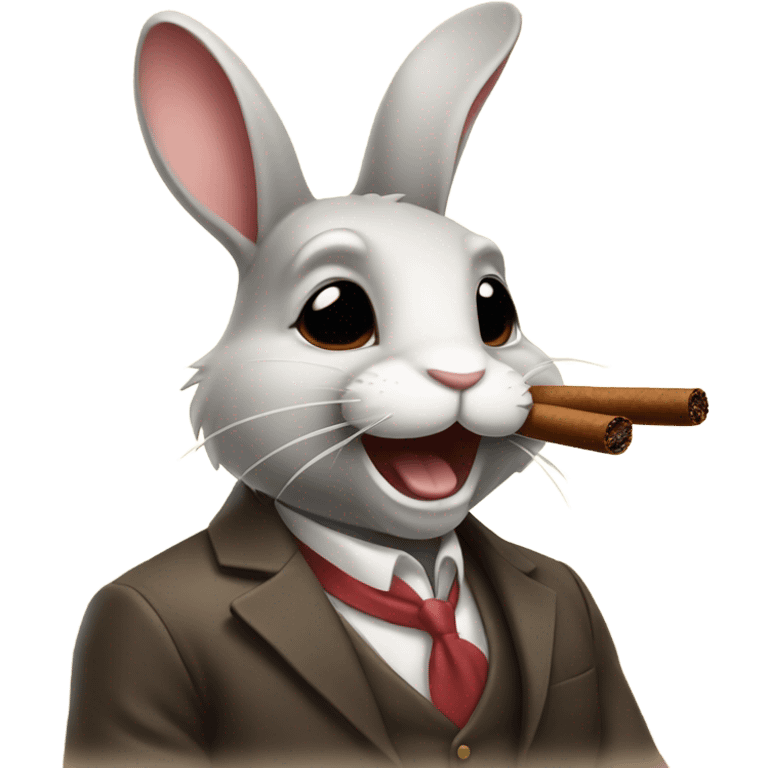 Bunny smoking a cigar emoji