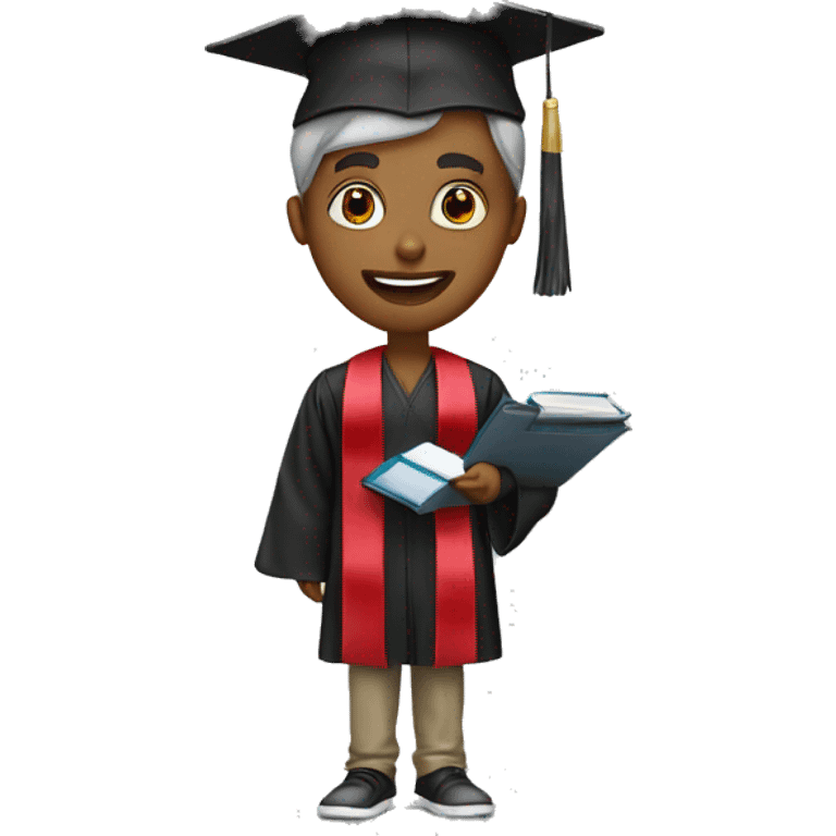 Student being presented with doctorate degree emoji