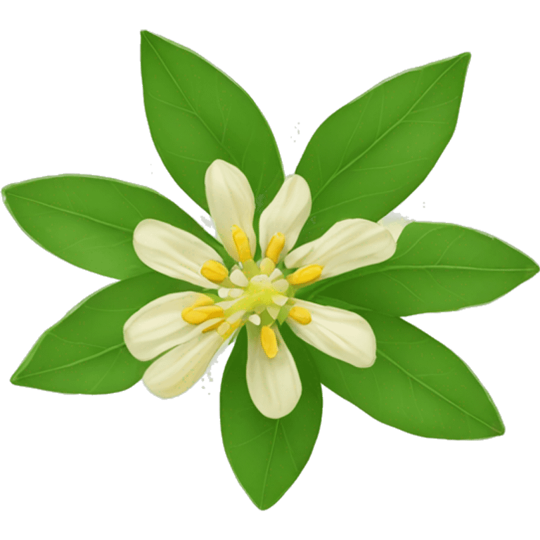 Ashwagandha flower with greenish-yellow petals and a central yellow stamens emojis emoji