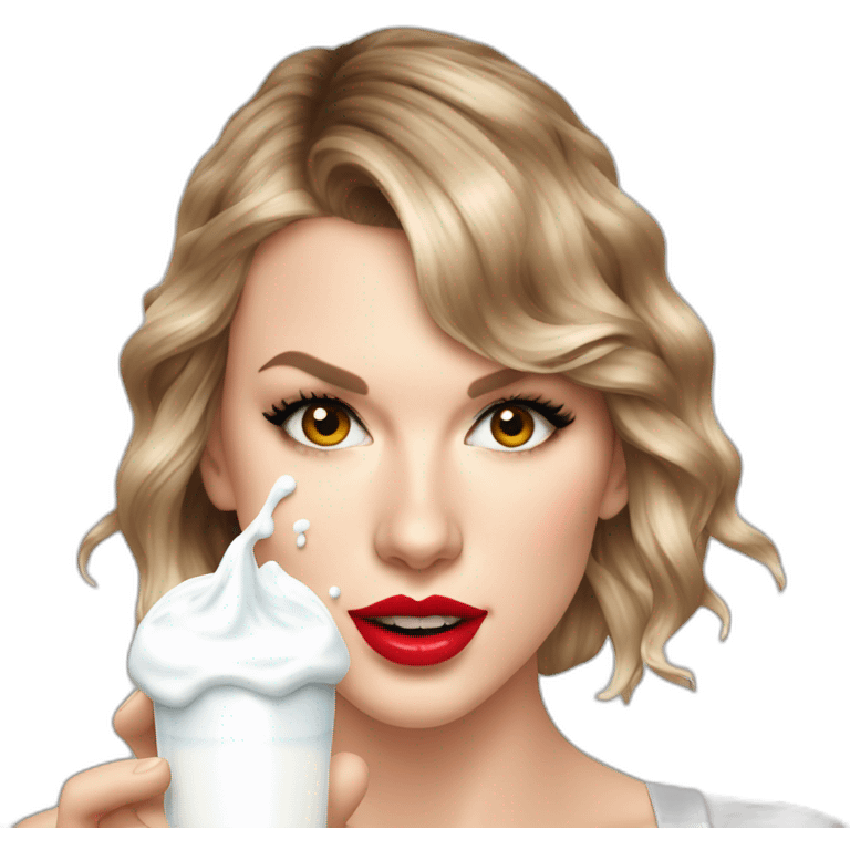 taylor-swift-selfie-milk-on-face-dripping emoji