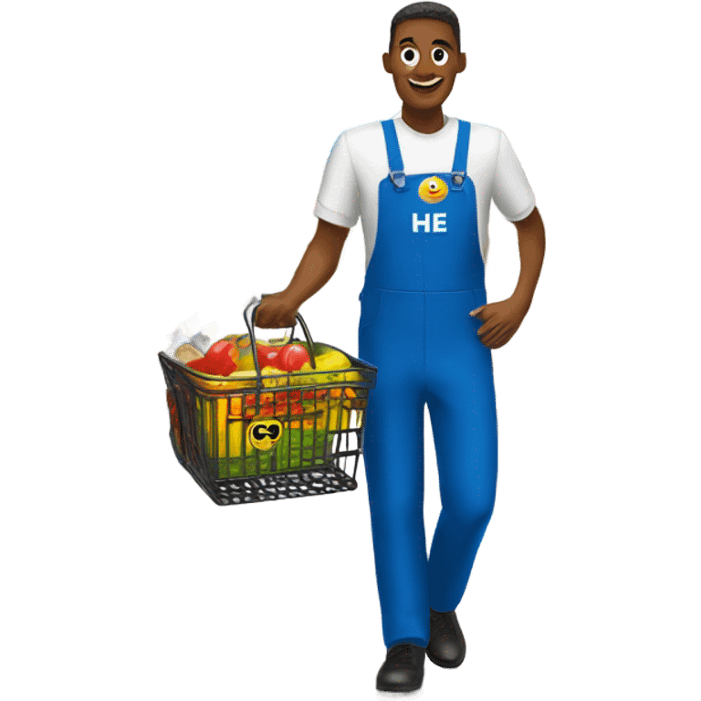 H-E-B buddy in a Walmart uniform buying something from target emoji