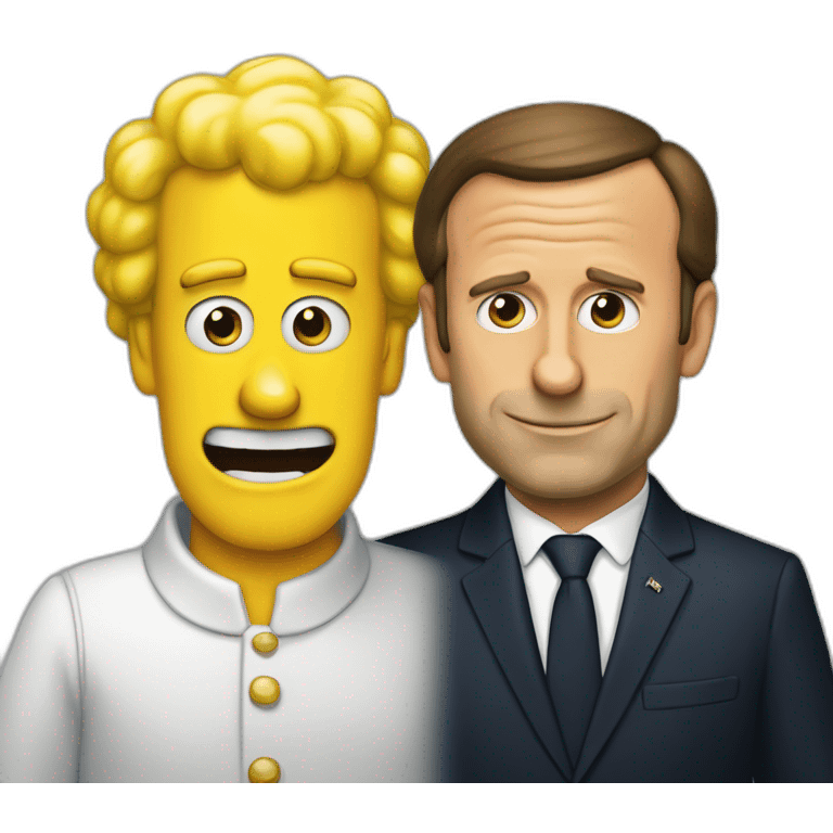 Homère simpsonne et Macron emoji