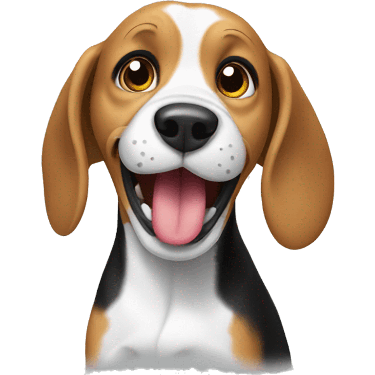 Beagle biting emoji