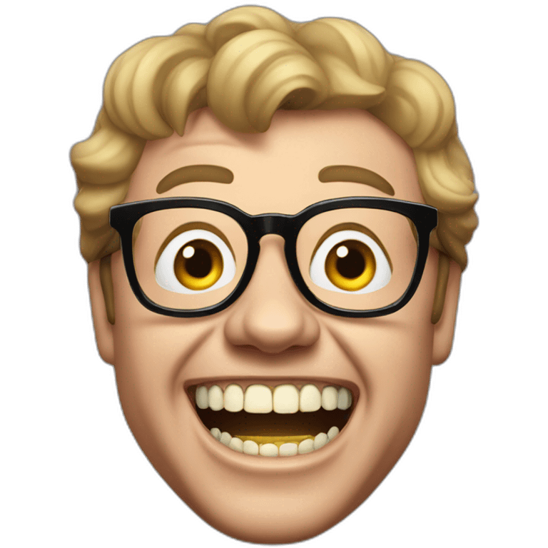 Allan Carr with giant teeth emoji