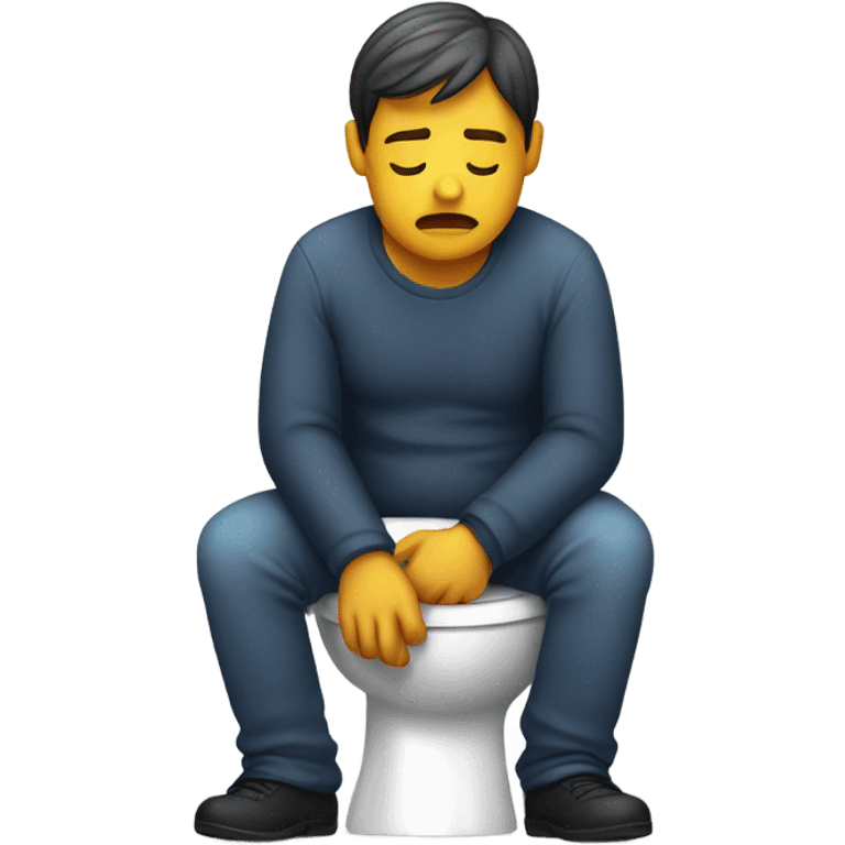 Struggling on the toilet emoji