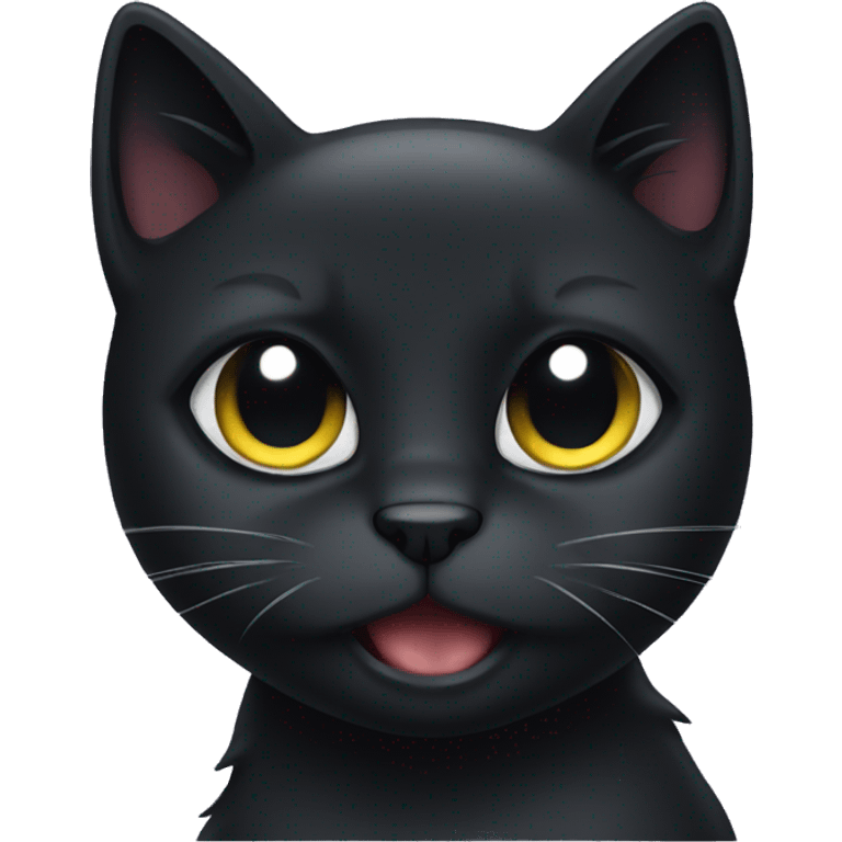 Black cat crying emoji emoji