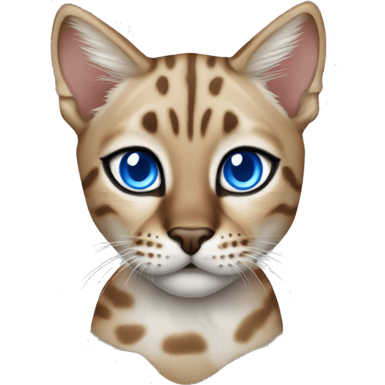 Lynx Bengal cat with Blue eyes standing emoji