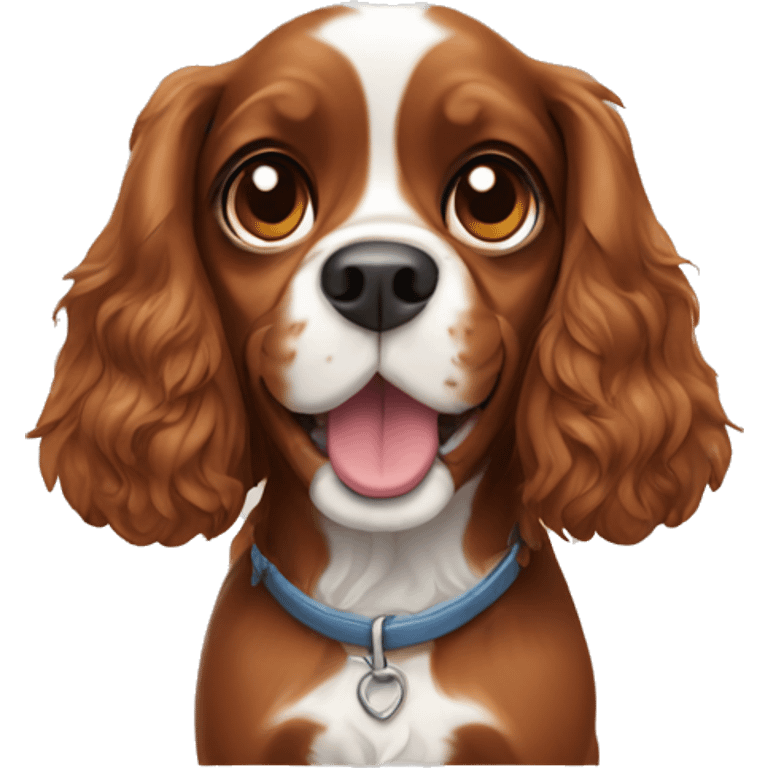 Cute cavalier spaniel dog emoji