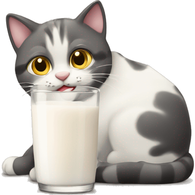 Cat drinking milk emoji