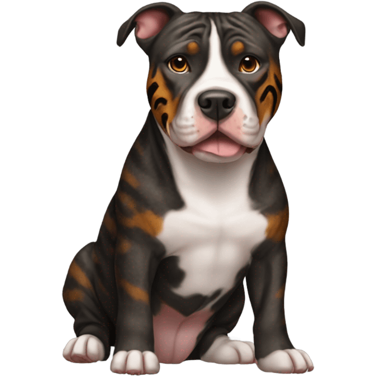 pitbull terrier dark brindle tiger stripes emoji