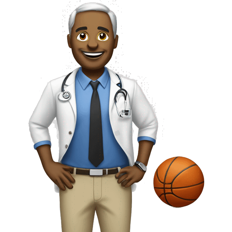 create an emoji for a teacher who has a doctor of education, teaches digital technology ad plays basketball emoji