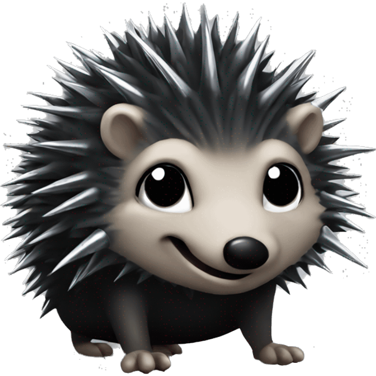 goth hedgehog with metal spikes emoji