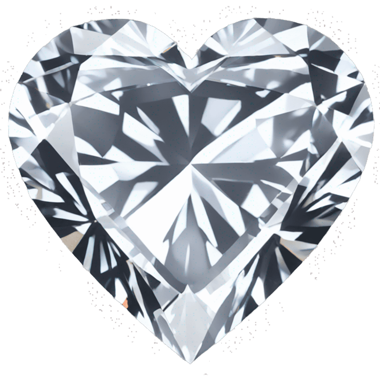 Heart shaped 56-carat silver diamond emoji