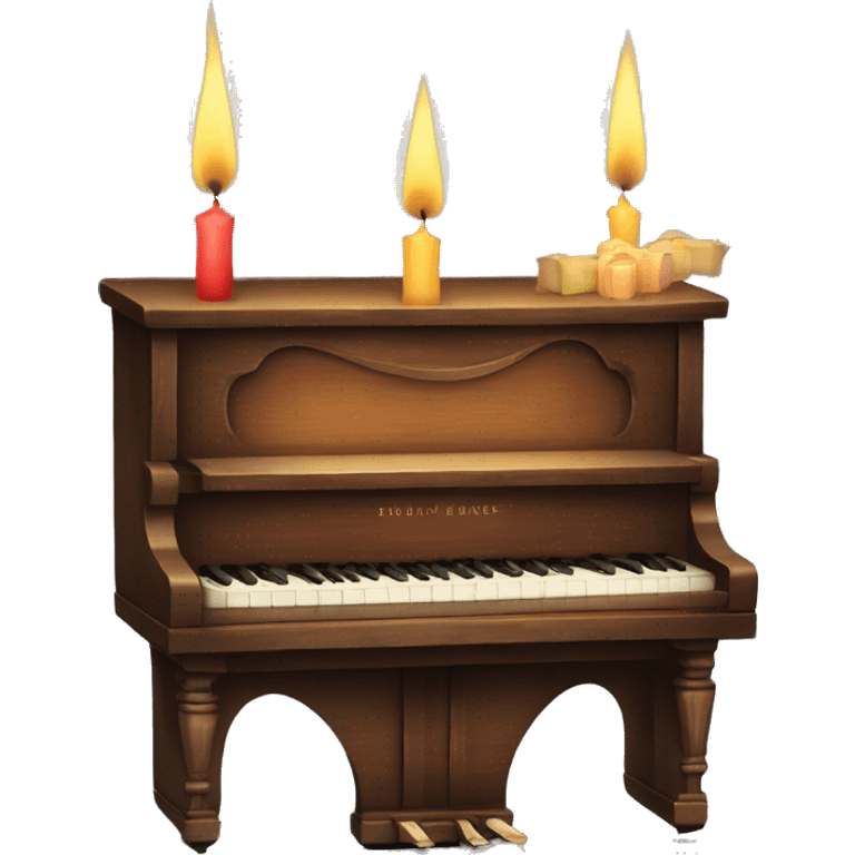 vintage piano with candles on top emoji