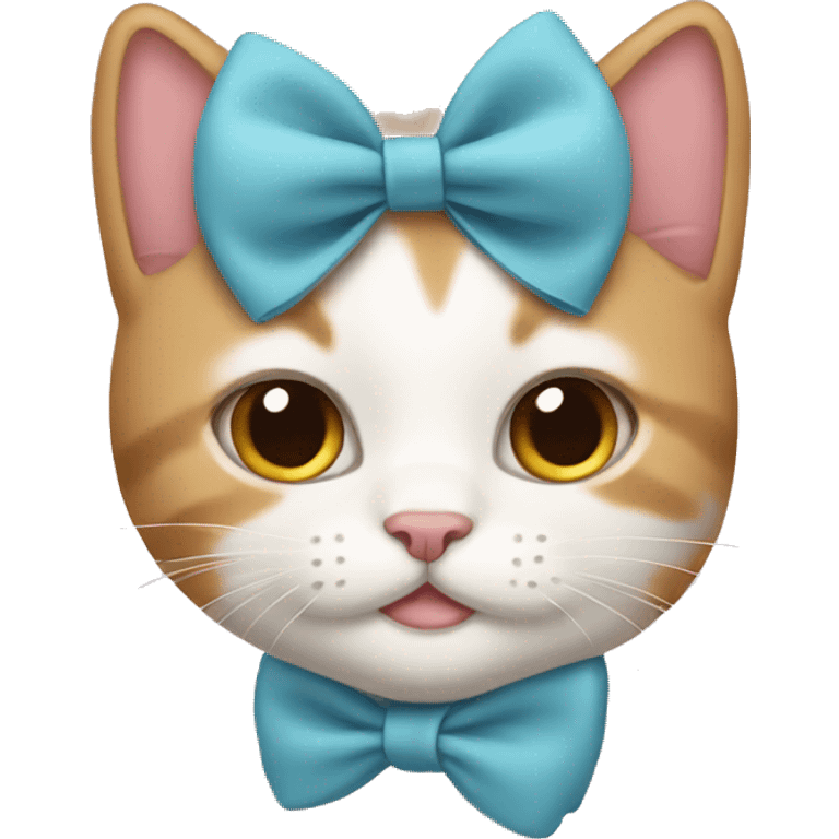 Kitty wearing bow emoji