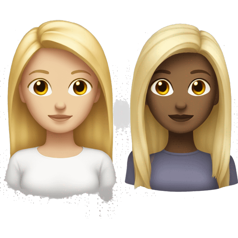 Dark blonde female and blonde female best friends emoji