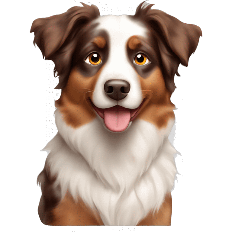 Cute dog Australian shepherd red Merle  emoji