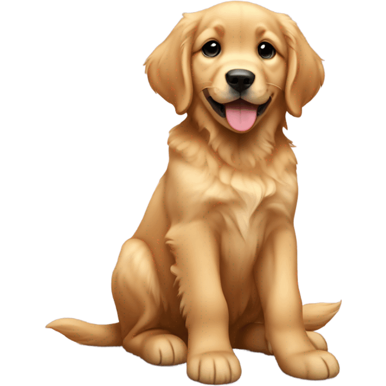 a golden retriever puppy sitting emoji