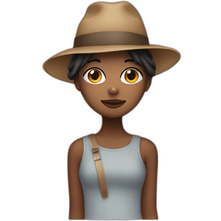 Girl wearing a hat and mask emoji