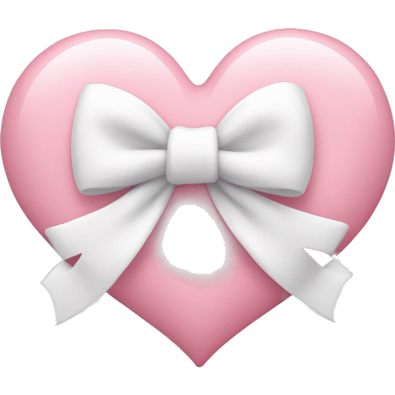 baby pink heart with white bow  emoji