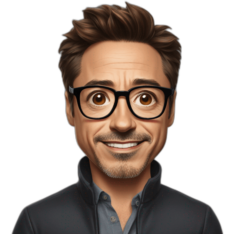 Robert Downey Jr. with glasses emoji