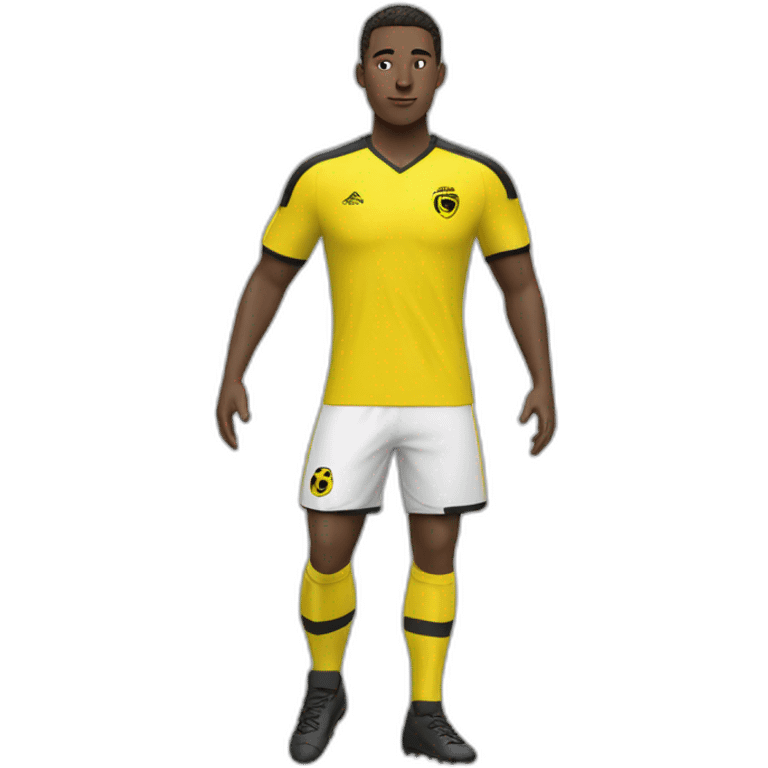 Joueur de foot avec maillot jaune et noir emoji