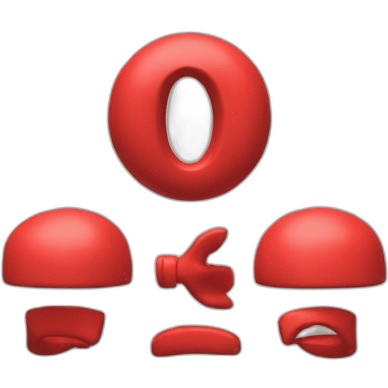 3d x red Color emoji