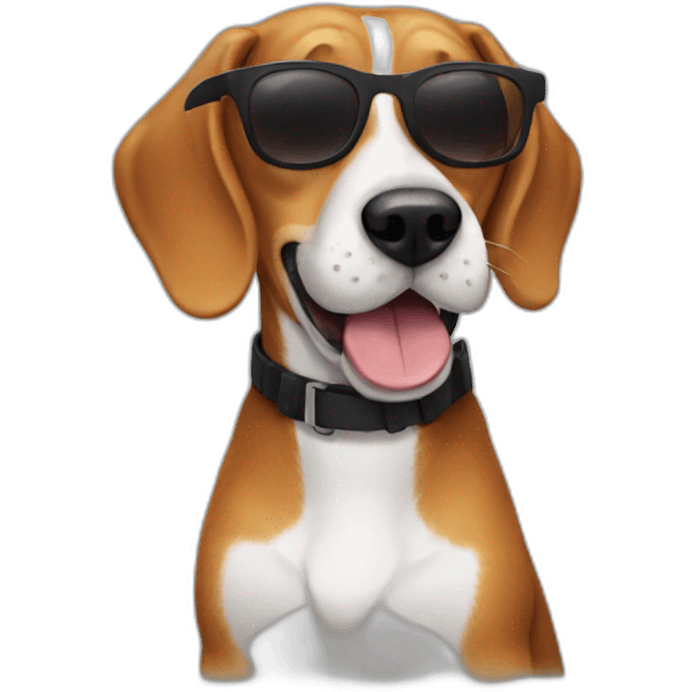 Ginger fur beagle smiling wearing sunglasses emoji